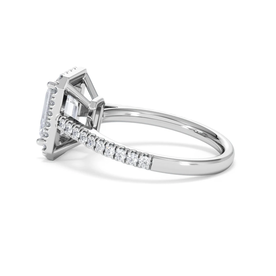 Annabelle Lab Diamond Halo Engagement Ring 18K White Gold 2.75ct F/VS1
