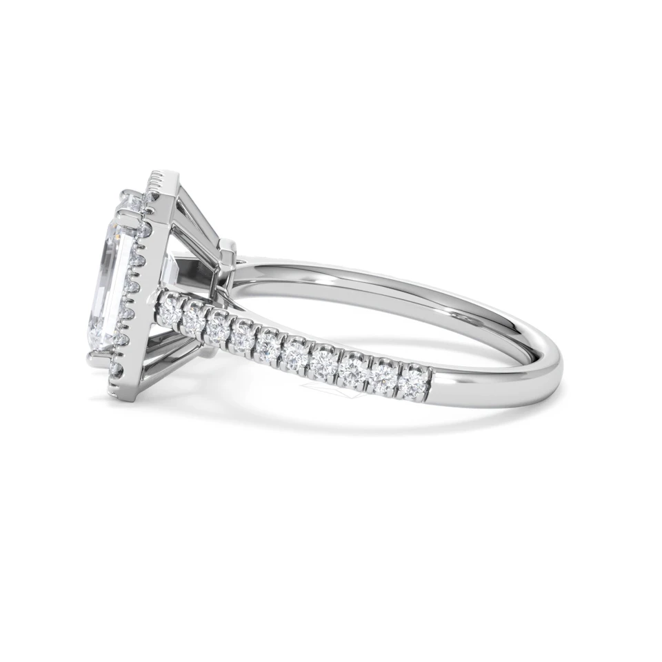 Annabelle Lab Diamond Halo Engagement Ring 18K White Gold 2.75ct F/VS1