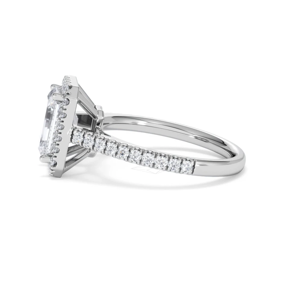 Annabelle Lab Diamond Halo Engagement Ring in Platinum 2.75ct F/VS1