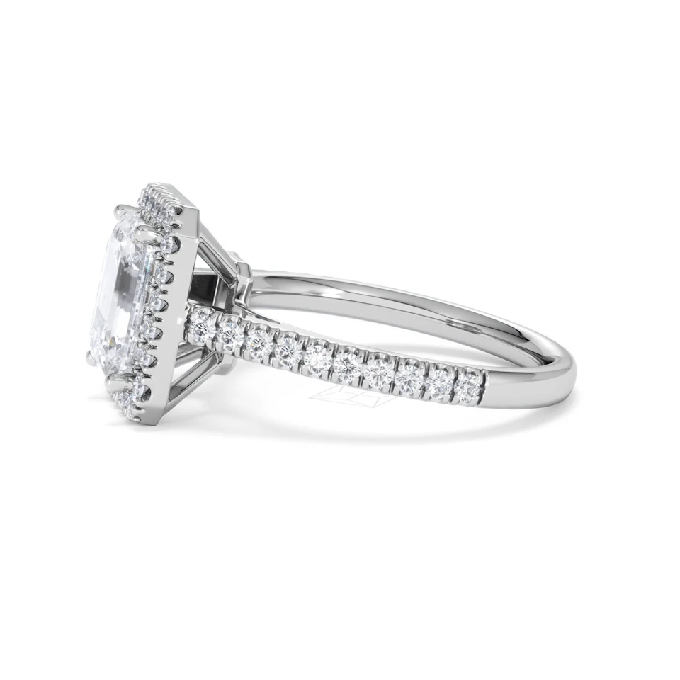 Annabelle Lab Diamond Halo Engagement Ring 18K White Gold 2.75ct F/VS1