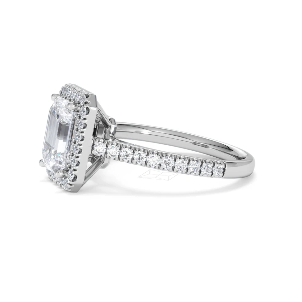 Annabelle Lab Diamond Halo Engagement Ring in Platinum 2.75ct F/VS1