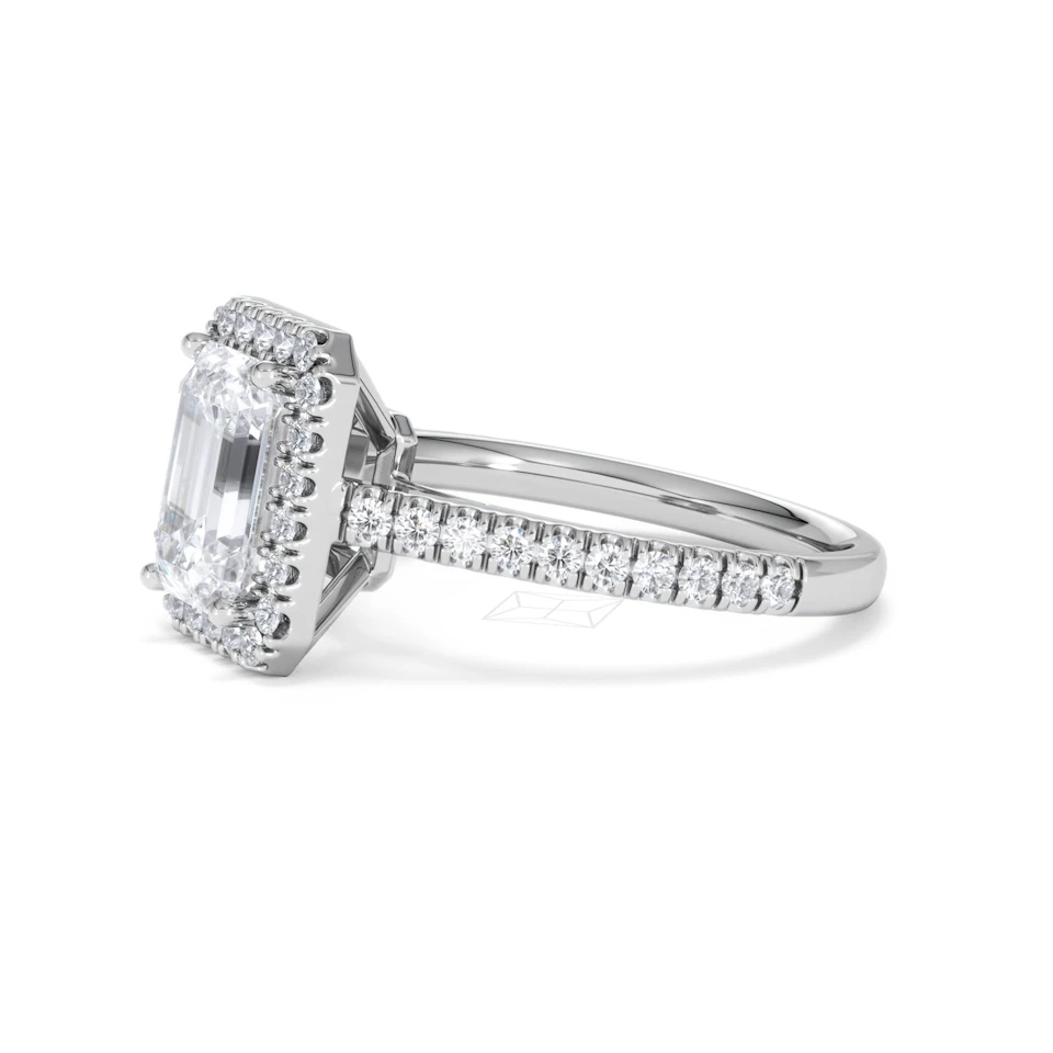 Annabelle Lab Diamond Halo Engagement Ring 18K White Gold 2.75ct F/VS1