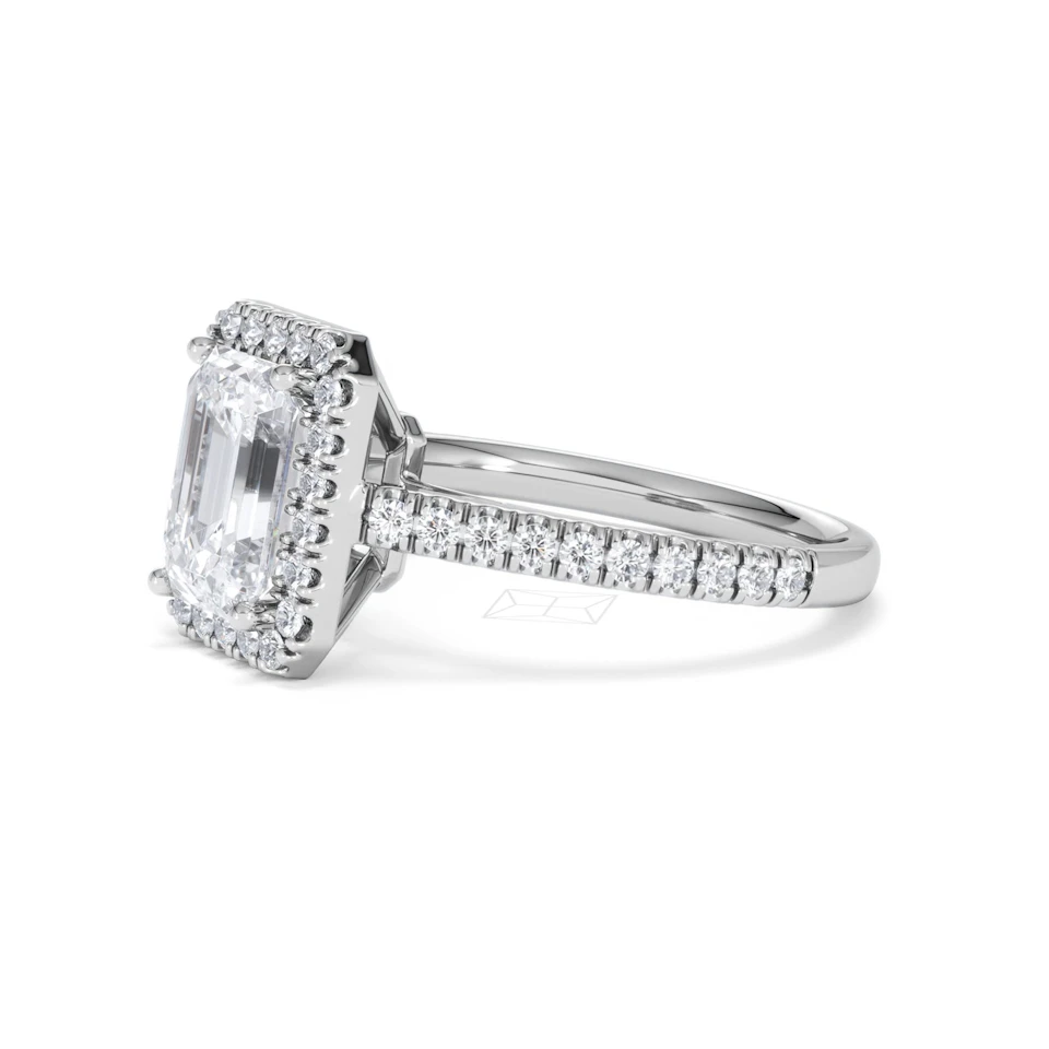 Annabelle Lab Diamond Halo Engagement Ring 18K White Gold 2.75ct F/VS1