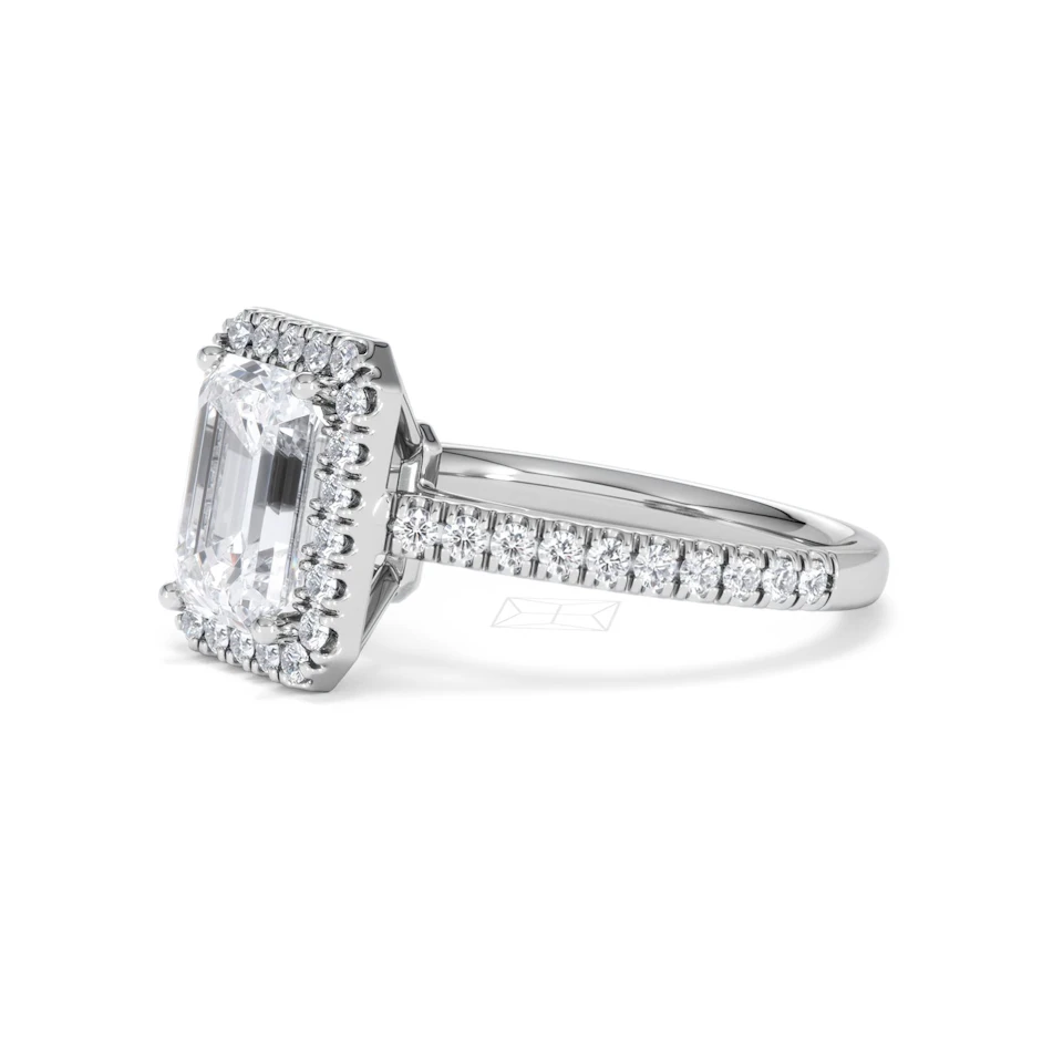 Annabelle Lab Diamond Halo Engagement Ring 18K White Gold 2.75ct F/VS1