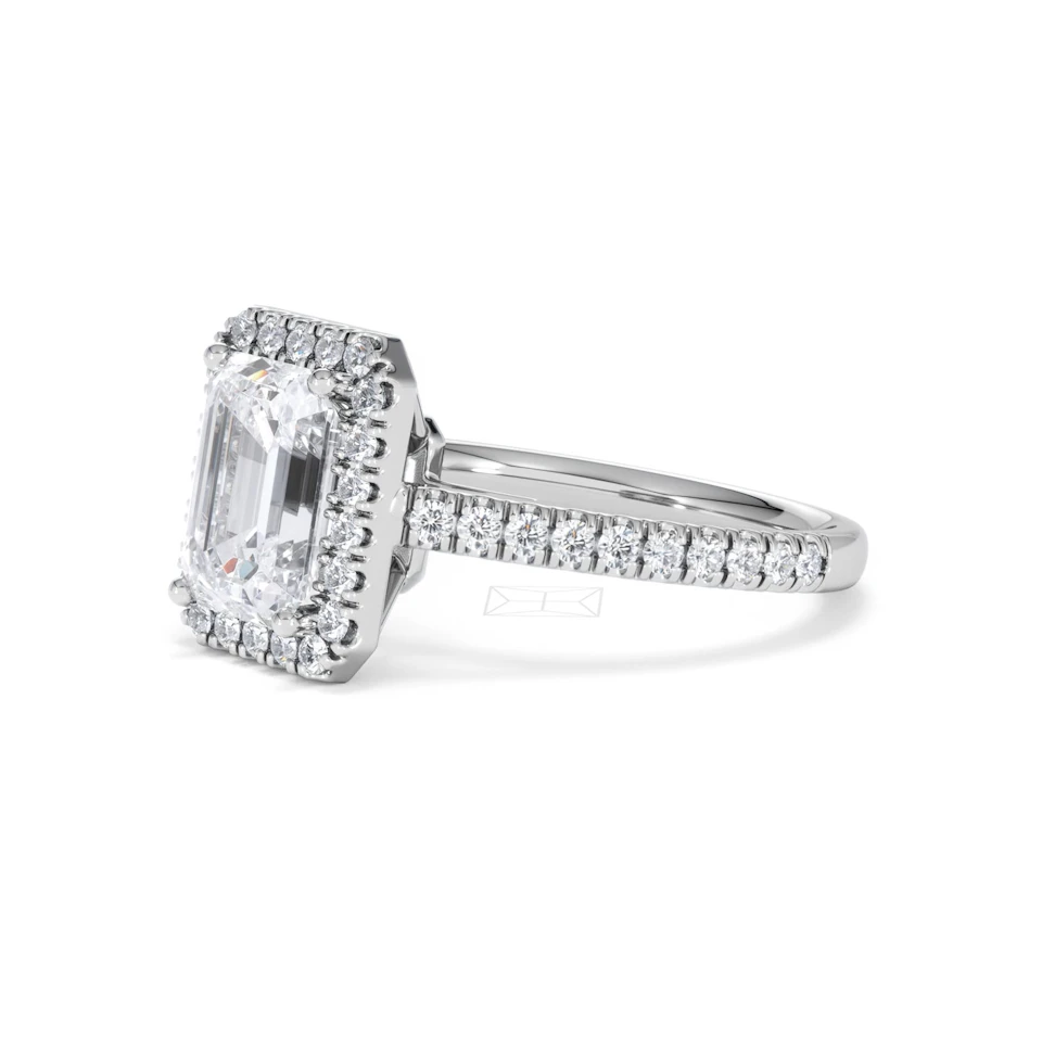 Annabelle Lab Diamond Halo Engagement Ring in Platinum 2.75ct F/VS1