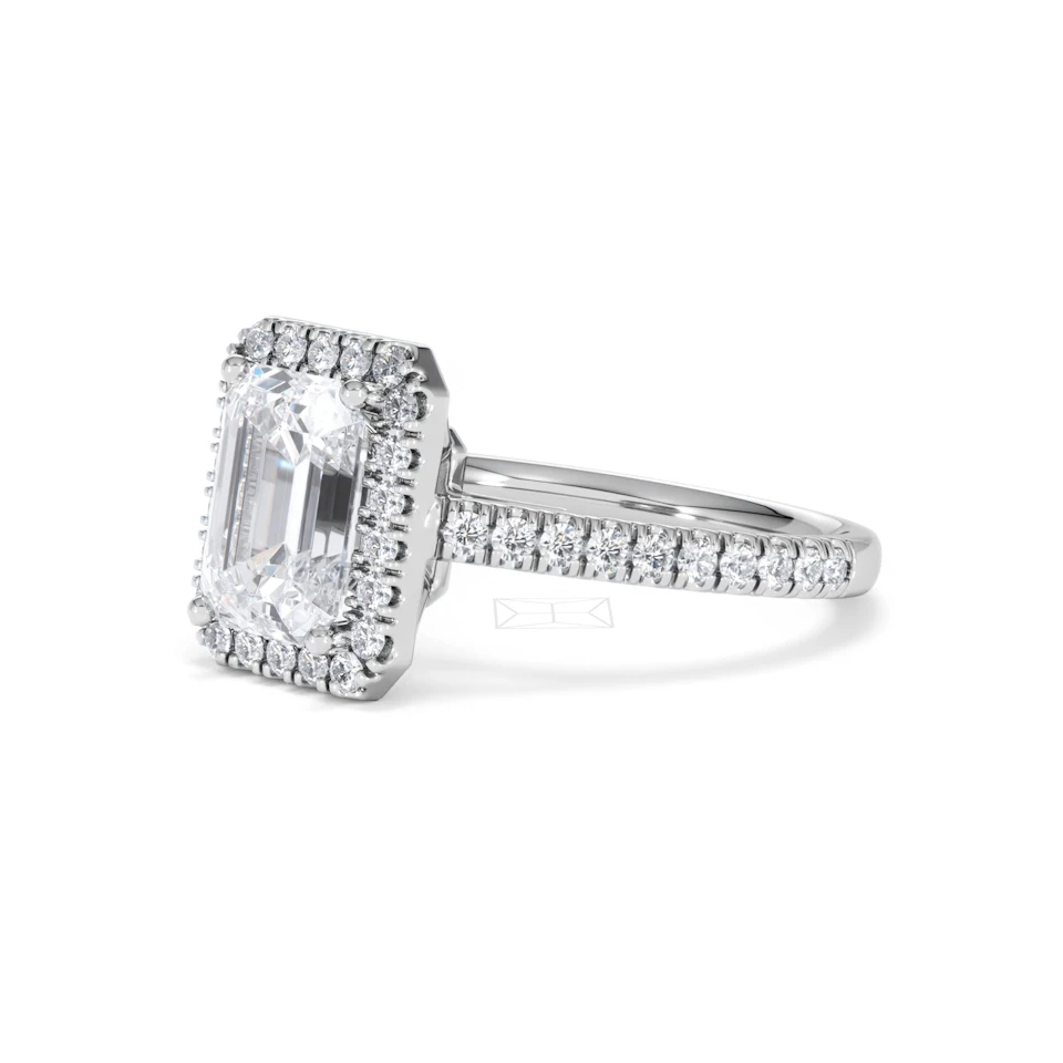 Annabelle Lab Diamond Halo Engagement Ring 18K White Gold 2.75ct F/VS1