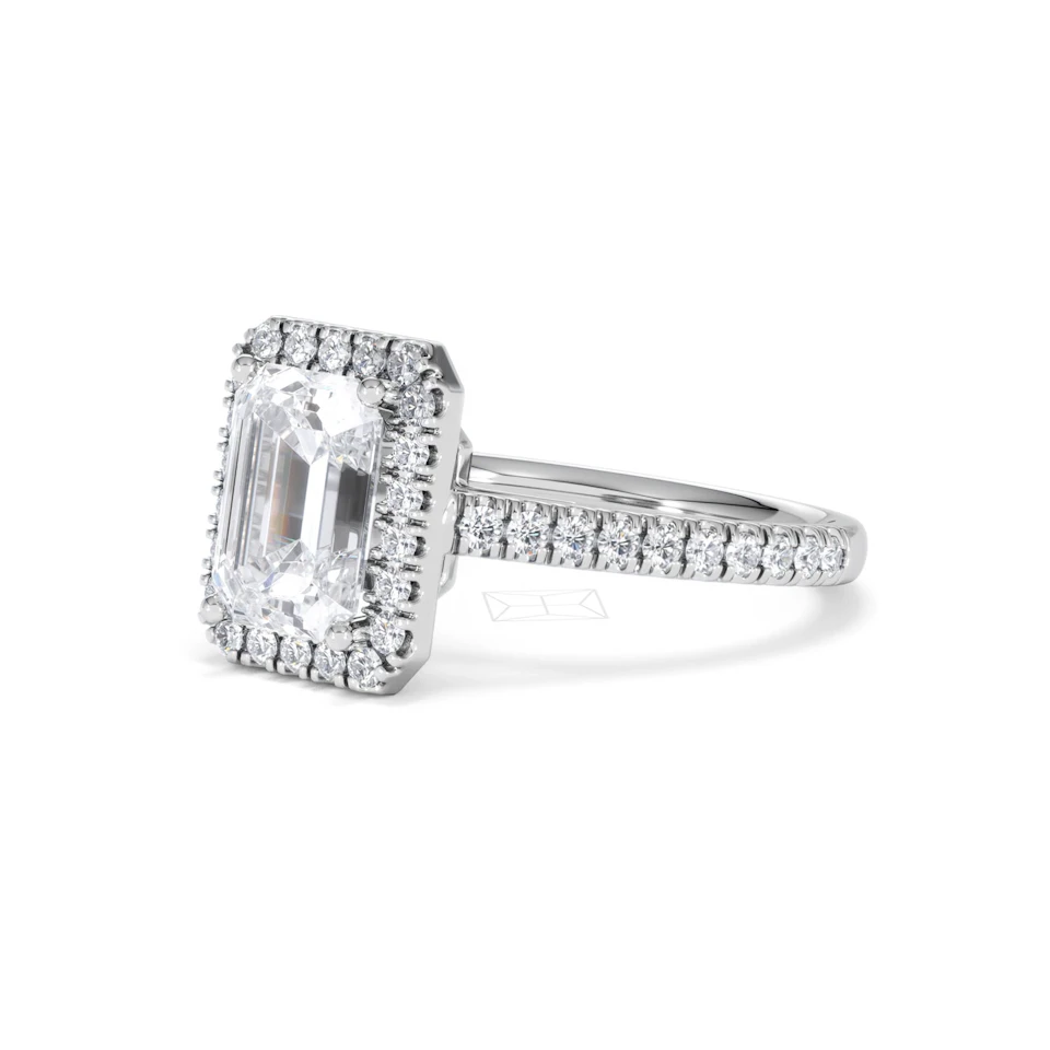 Annabelle Lab Diamond Halo Engagement Ring in Platinum 2.75ct F/VS1