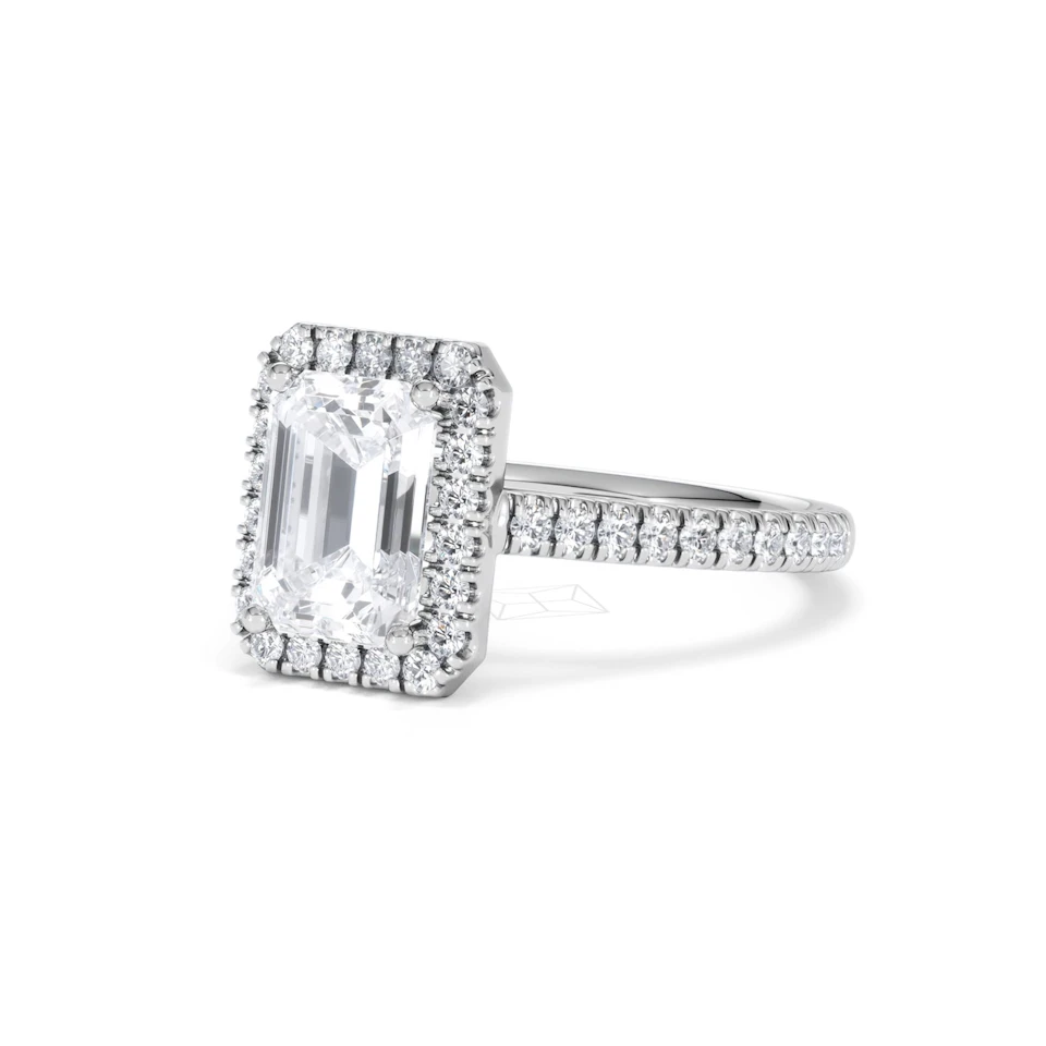 Annabelle Lab Diamond Halo Engagement Ring in Platinum 2.75ct F/VS1