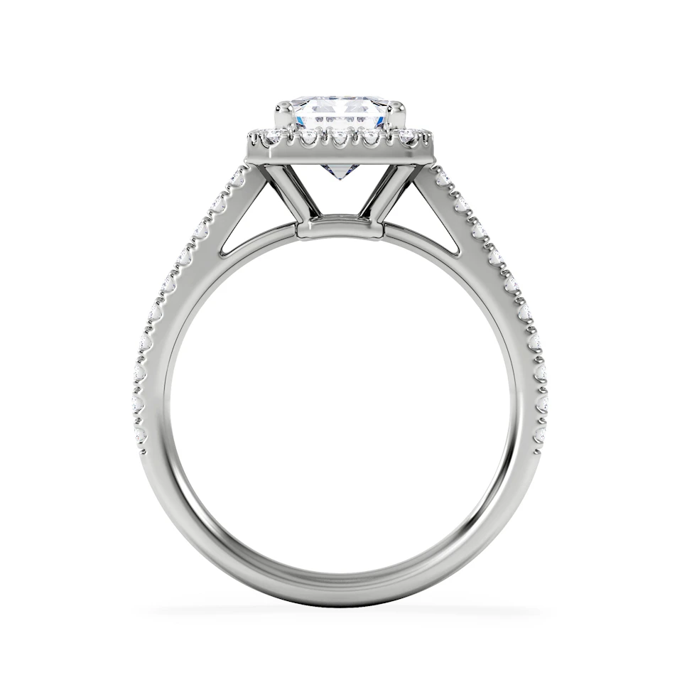 Annabelle Lab Diamond Halo Engagement Ring in Platinum 2.75ct F/VS1
