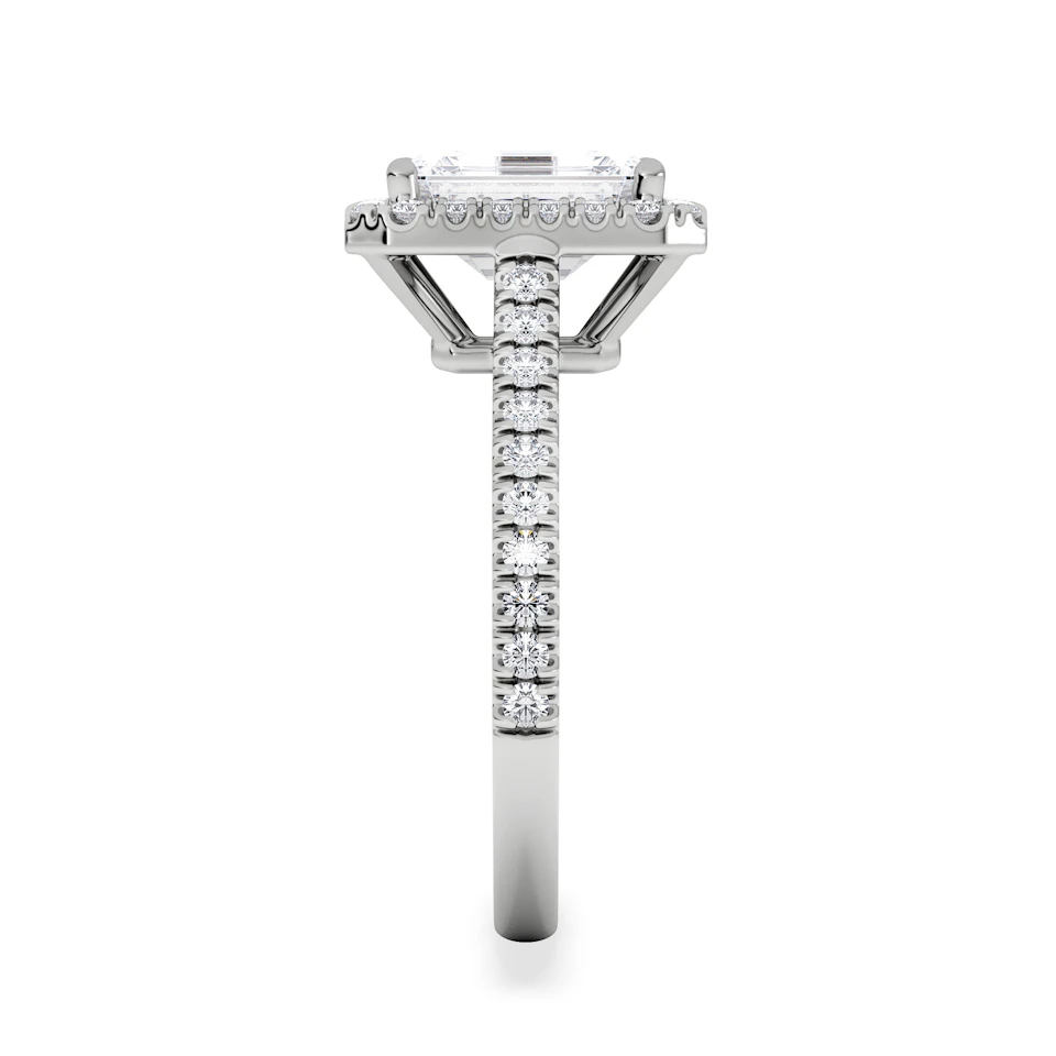 Annabelle Lab Diamond Halo Engagement Ring 18K White Gold 2.75ct F/VS1