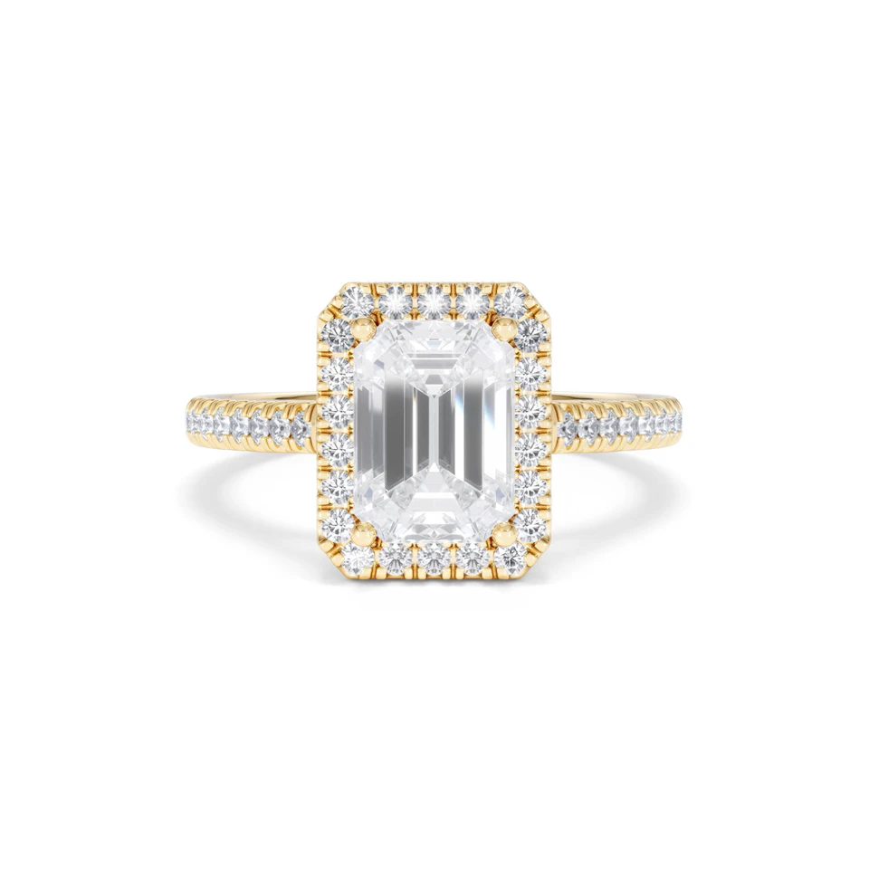 Annabelle Lab Diamond Halo Engagement Ring in 18K Gold 2.75ct F/VS1