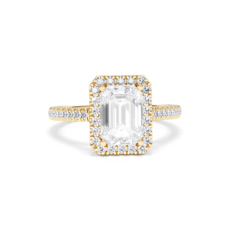 Annabelle Lab Diamond Halo Engagement Ring in 18K Gold 2.75ct F/VS1