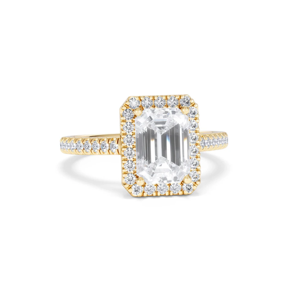 Annabelle Lab Diamond Halo Engagement Ring in 18K Gold 2.75ct F/VS1