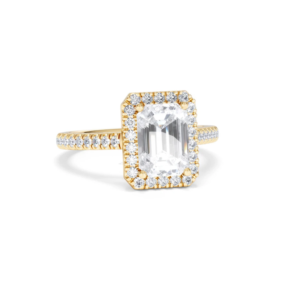 Annabelle Lab Diamond Halo Engagement Ring in 18K Gold 2.75ct F/VS1