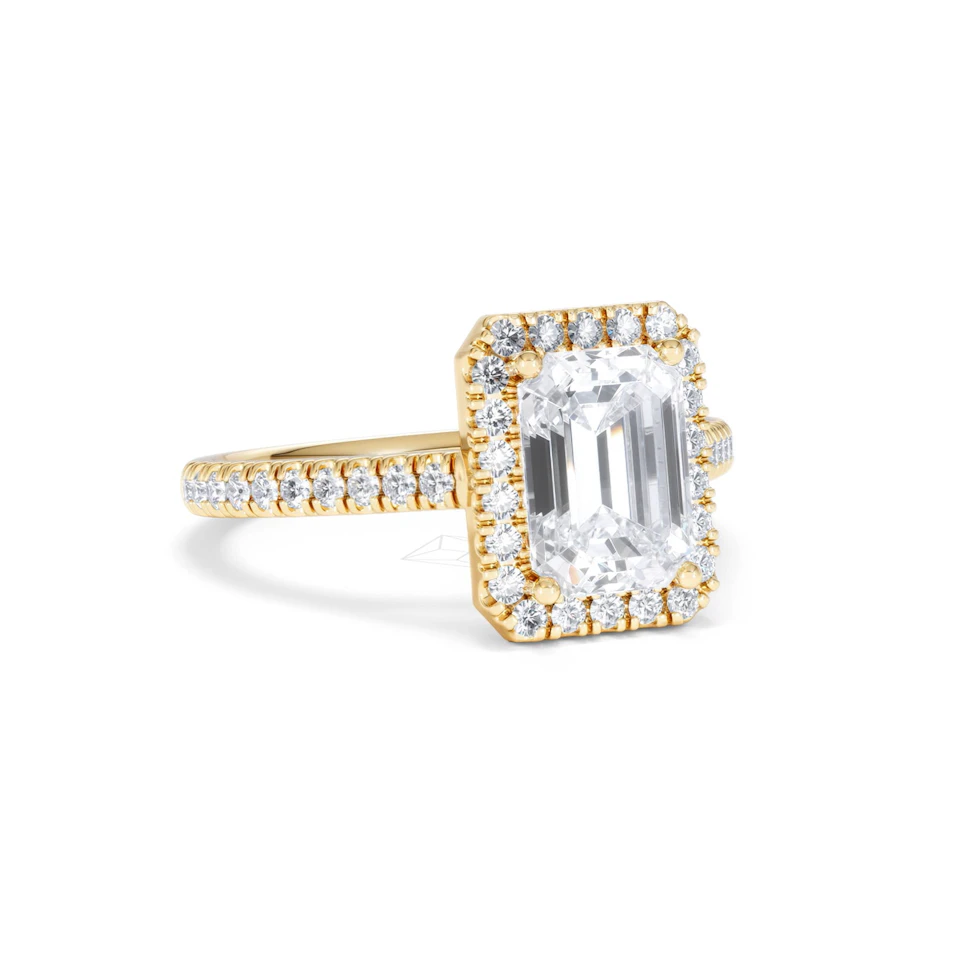 Annabelle Lab Diamond Halo Engagement Ring in 18K Gold 2.75ct F/VS1