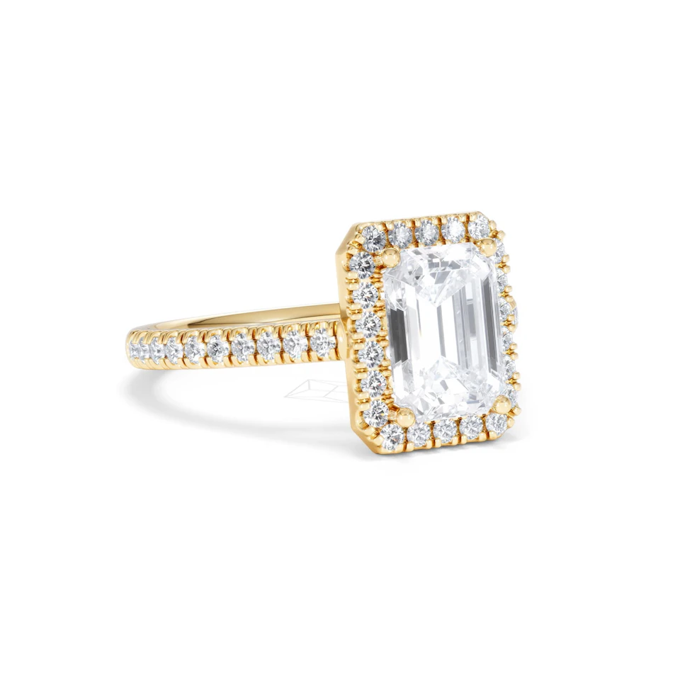 Annabelle Lab Diamond Halo Engagement Ring in 18K Gold 2.75ct F/VS1