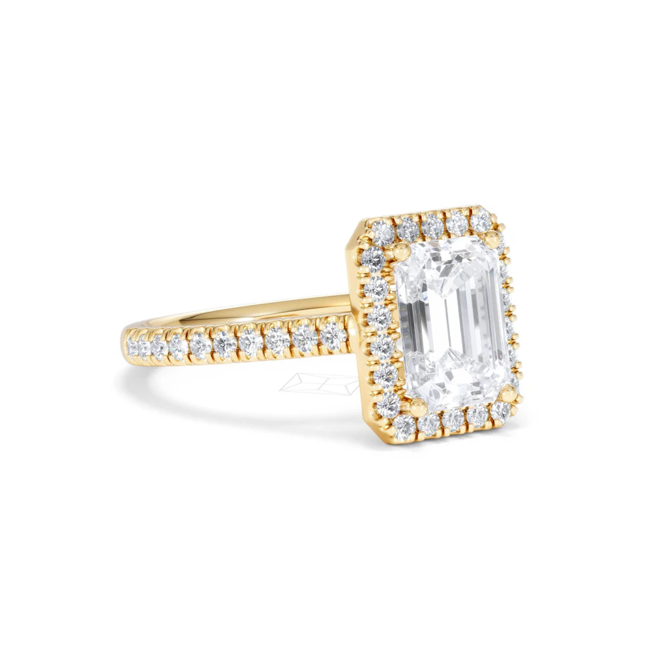 Annabelle Lab Diamond Halo Engagement Ring in 18K Gold 2.75ct F/VS1