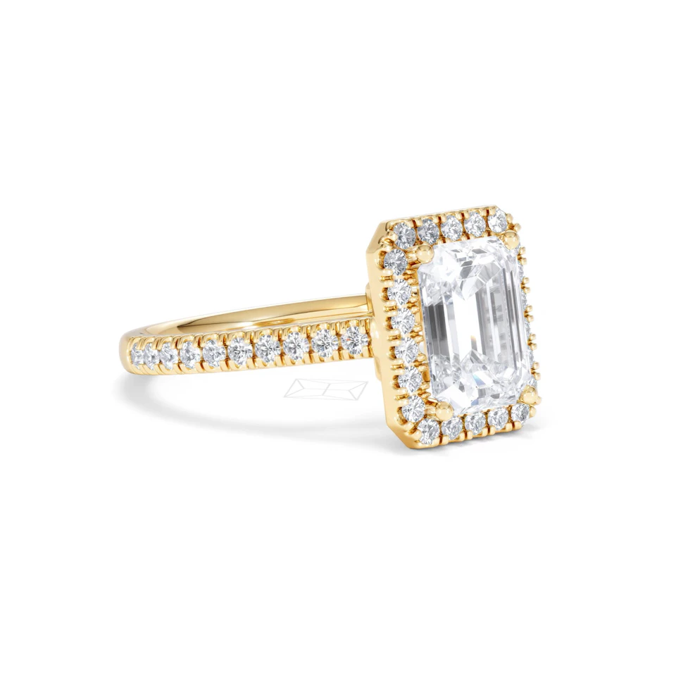 Annabelle Lab Diamond Halo Engagement Ring in 18K Gold 2.75ct F/VS1