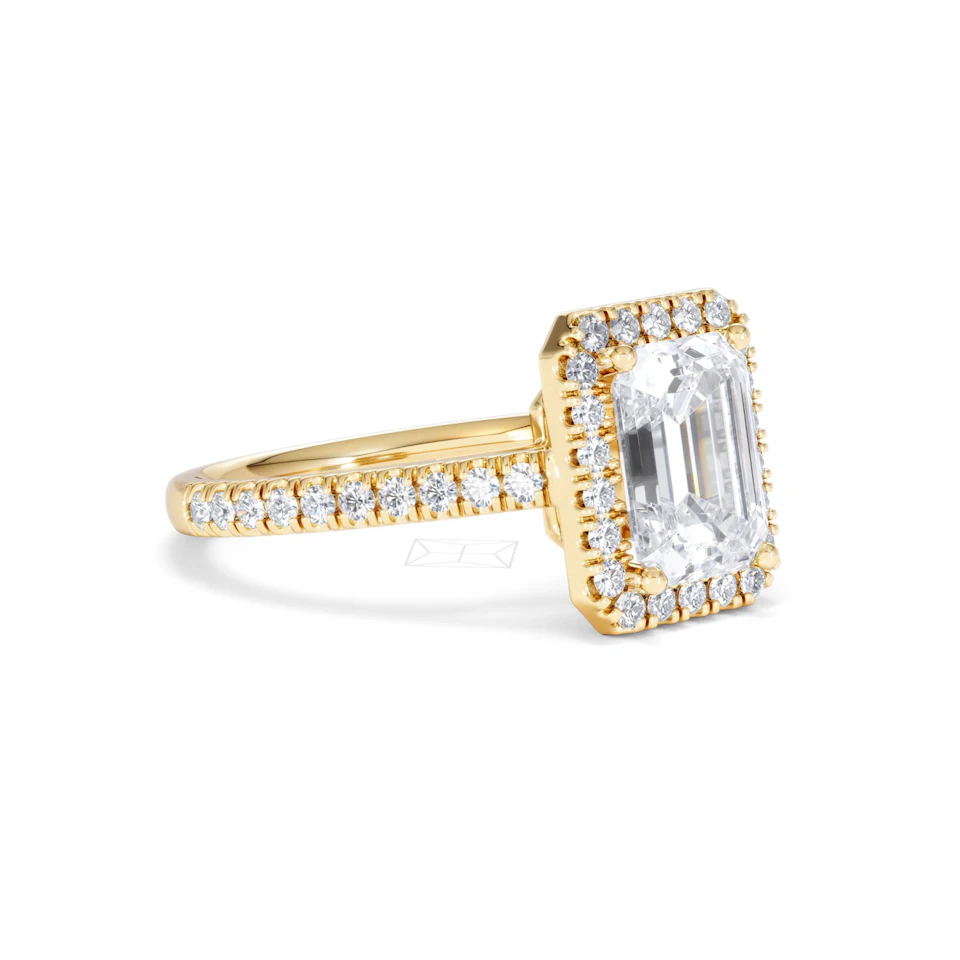 Annabelle Lab Diamond Halo Engagement Ring in 18K Gold 2.75ct F/VS1