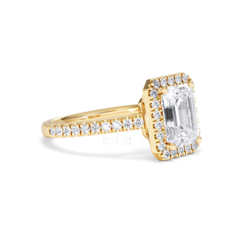 Annabelle Lab Diamond Halo Engagement Ring in 18K Gold 2.75ct F/VS1