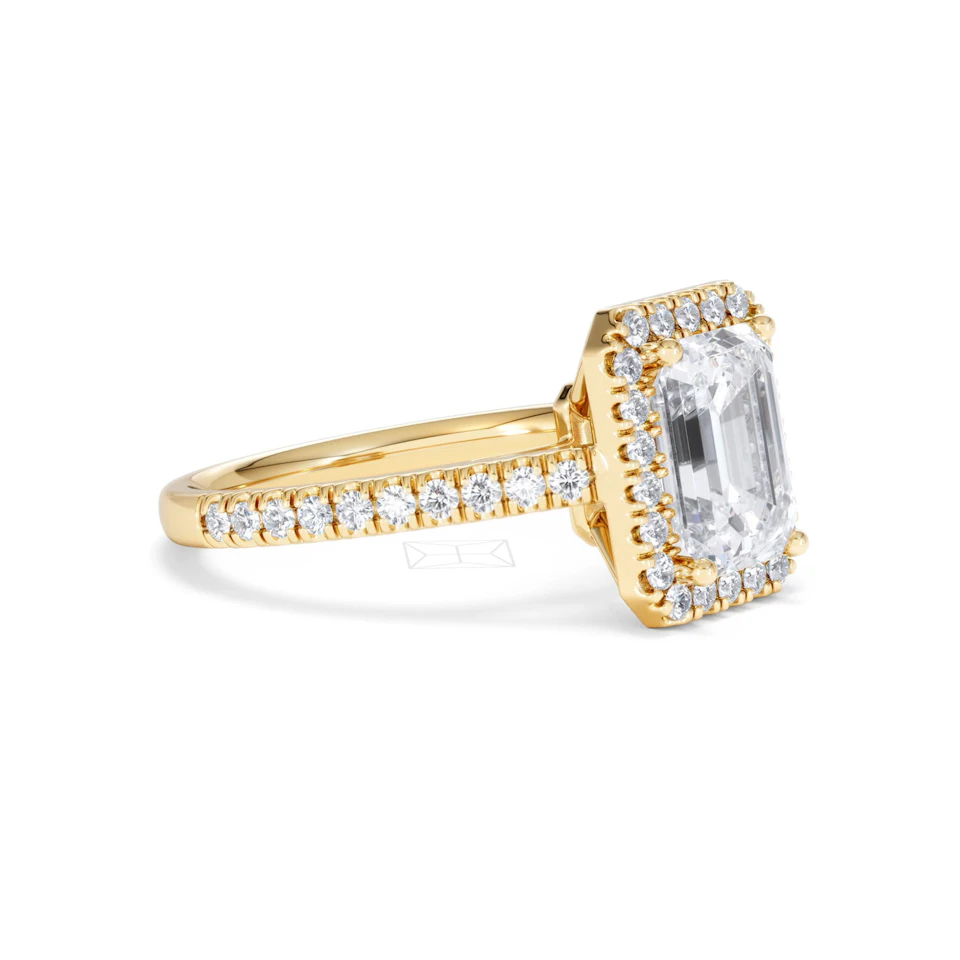 Annabelle Lab Diamond Halo Engagement Ring in 18K Gold 2.75ct F/VS1