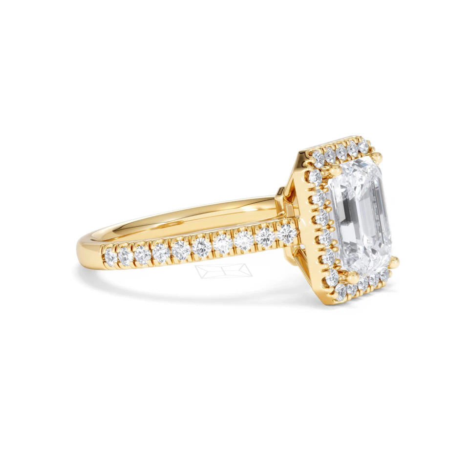 Annabelle Lab Diamond Halo Engagement Ring in 18K Gold 2.75ct F/VS1