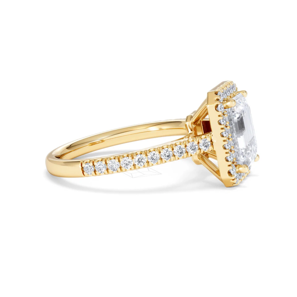 Annabelle Lab Diamond Halo Engagement Ring in 18K Gold 2.75ct F/VS1