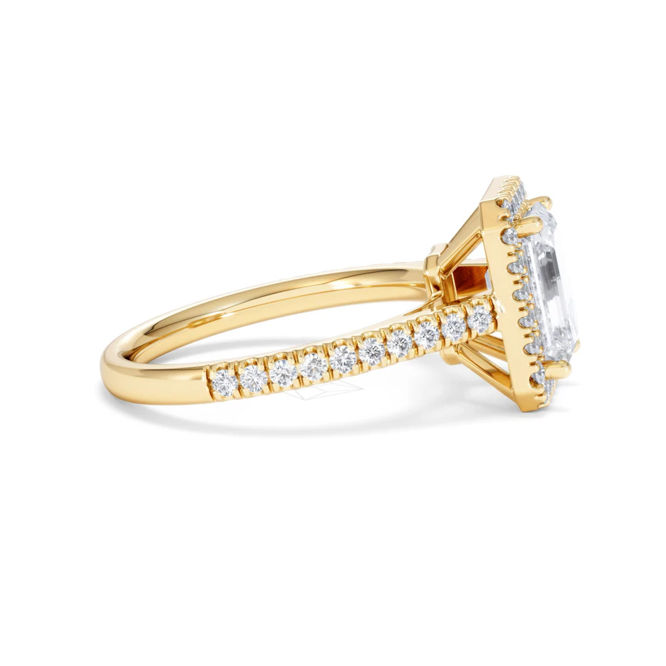 Annabelle Lab Diamond Halo Engagement Ring in 18K Gold 2.75ct F/VS1
