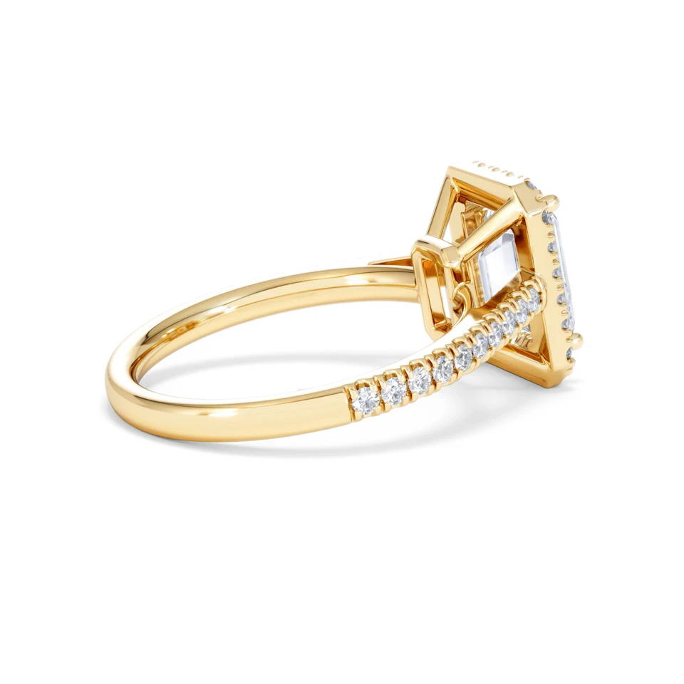 Annabelle Lab Diamond Halo Engagement Ring in 18K Gold 2.75ct F/VS1