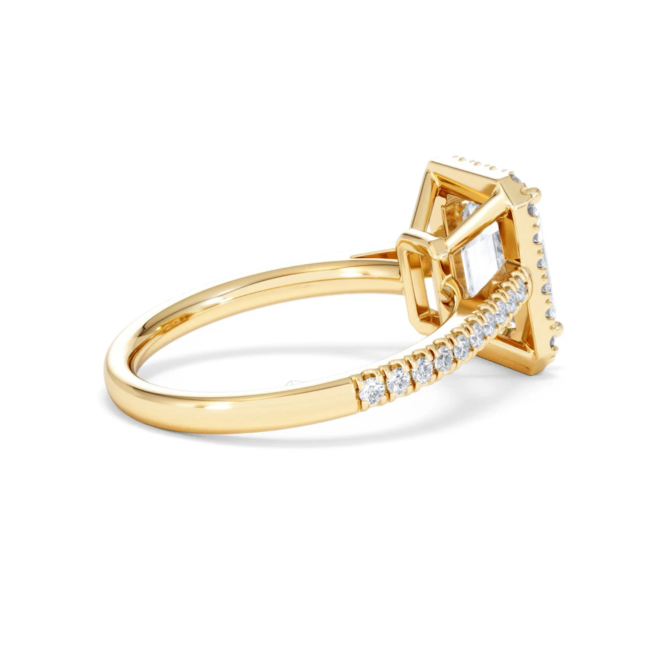 Annabelle Lab Diamond Halo Engagement Ring in 18K Gold 2.75ct F/VS1
