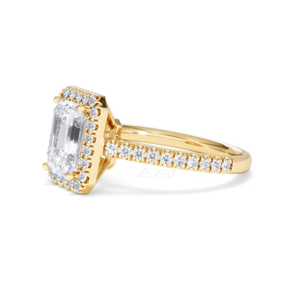 Annabelle Lab Diamond Halo Engagement Ring in 18K Gold 2.75ct F/VS1