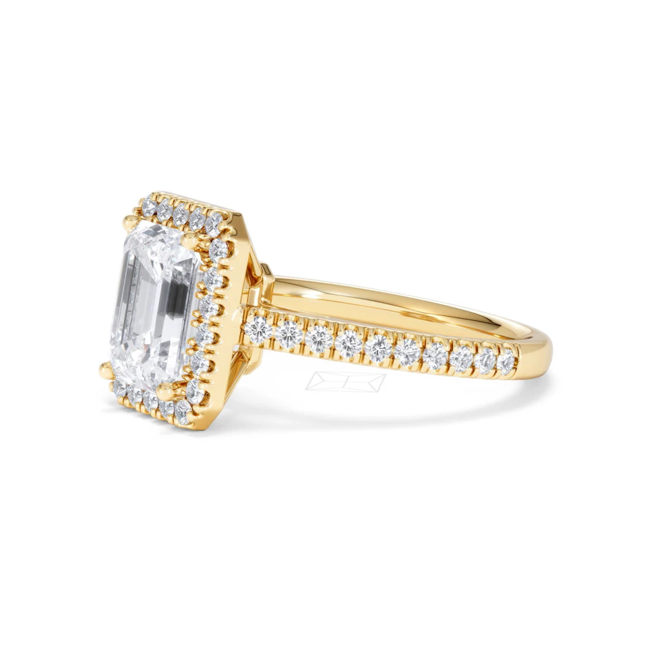 Annabelle Lab Diamond Halo Engagement Ring in 18K Gold 2.75ct F/VS1
