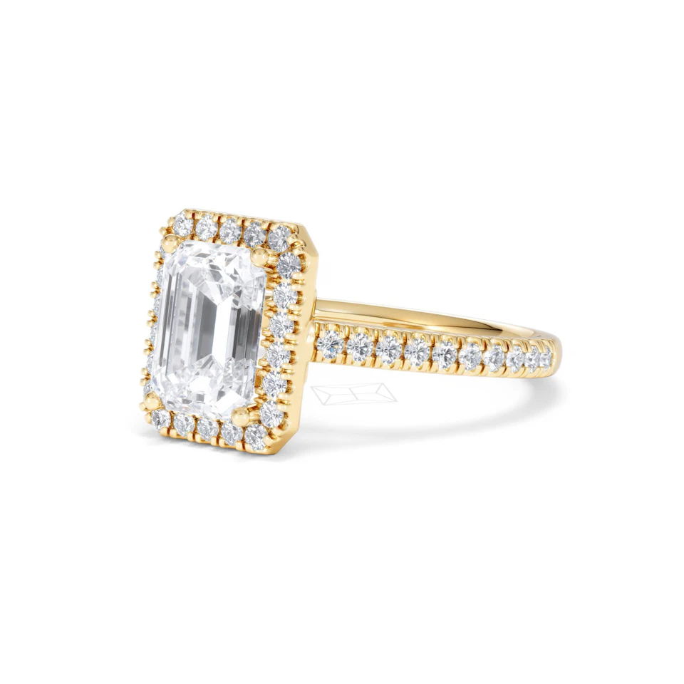 Annabelle Lab Diamond Halo Engagement Ring in 18K Gold 2.75ct F/VS1