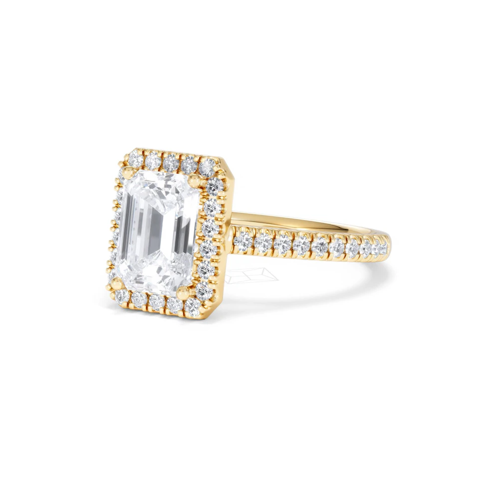 Annabelle Lab Diamond Halo Engagement Ring in 18K Gold 2.75ct F/VS1