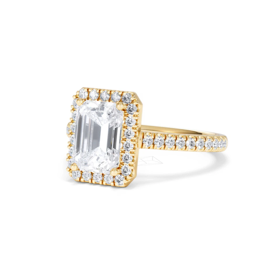 Annabelle Lab Diamond Halo Engagement Ring in 18K Gold 2.75ct F/VS1