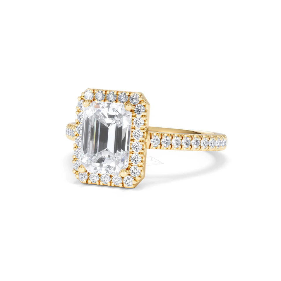 Annabelle Lab Diamond Halo Engagement Ring in 18K Gold 2.75ct F/VS1