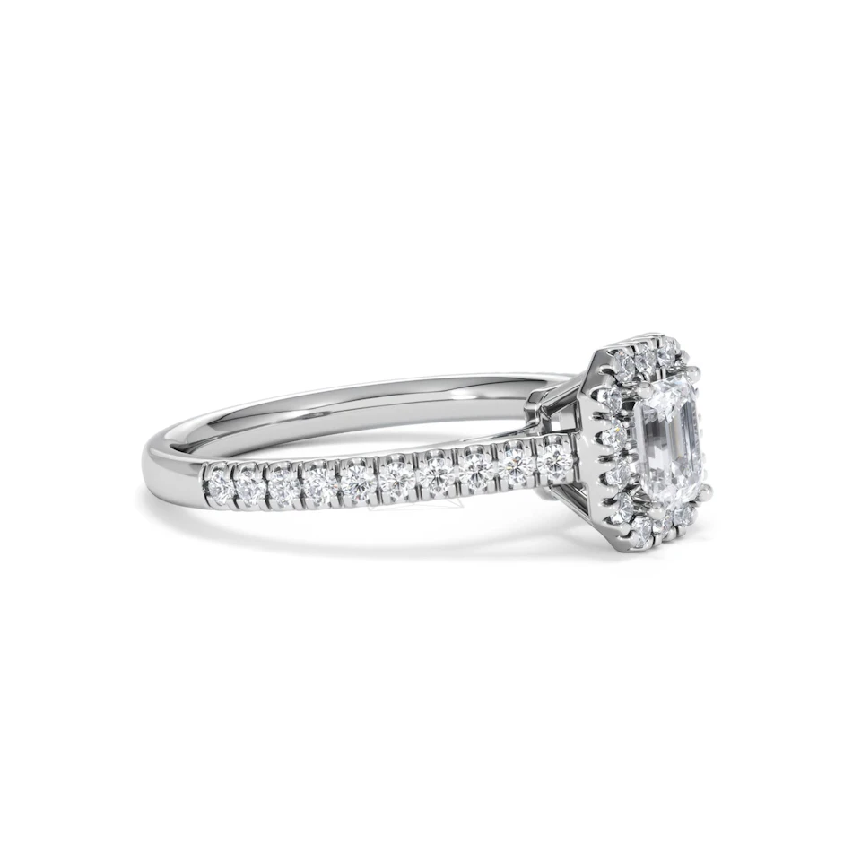 Annabelle Lab Diamond Halo Engagement Ring in Platinum 1ct F/VS1