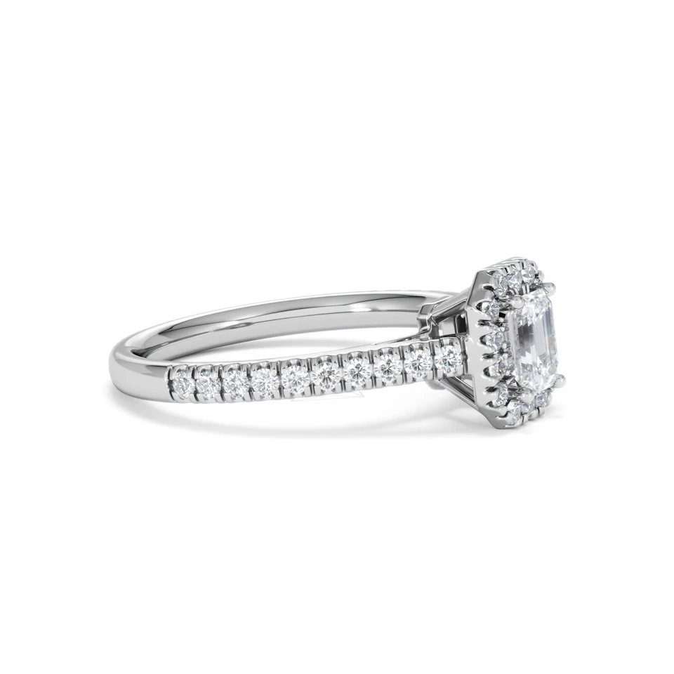 Annabelle Diamond Halo Engagement Ring 18K White Gold 1ct G/VS2