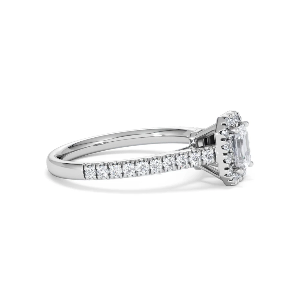Annabelle Diamond Halo Engagement Ring 18K White Gold 1ct G/VS2