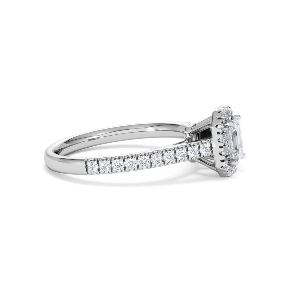Annabelle Lab Diamond Halo Engagement Ring in Platinum 1ct F/VS1