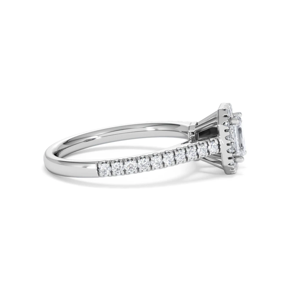 Annabelle Lab Diamond Halo Engagement Ring in Platinum 1ct F/VS1
