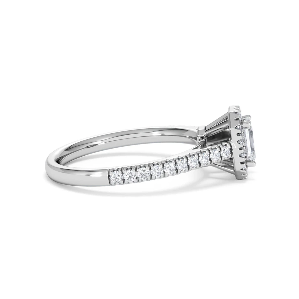 Annabelle Lab Diamond Halo Engagement Ring in Platinum 1ct F/VS1