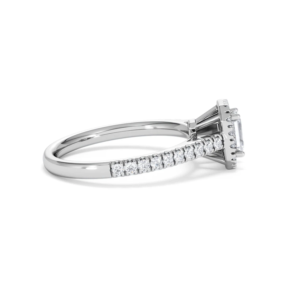 Annabelle Lab Diamond Halo Engagement Ring in Platinum 1ct F/VS1