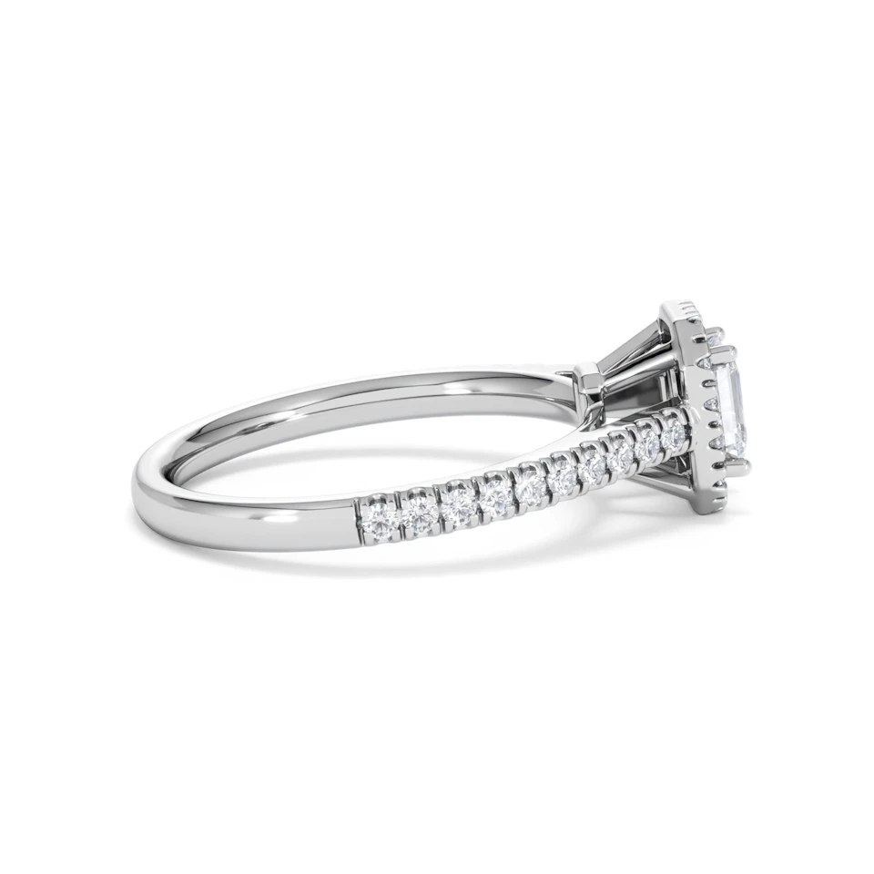 Annabelle Lab Diamond Halo Engagement Ring in Platinum 1ct F/VS1