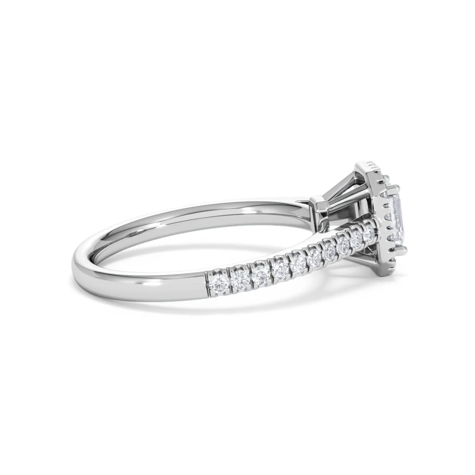 Annabelle Lab Diamond Halo Engagement Ring in Platinum 1ct F/VS1