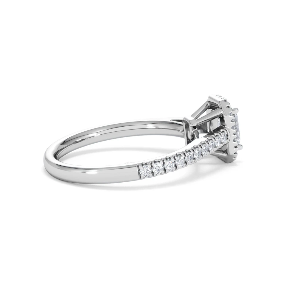 Annabelle Lab Diamond Halo Engagement Ring in Platinum 1ct F/VS1
