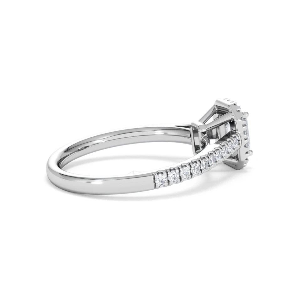 Annabelle Lab Diamond Halo Engagement Ring in Platinum 1ct F/VS1