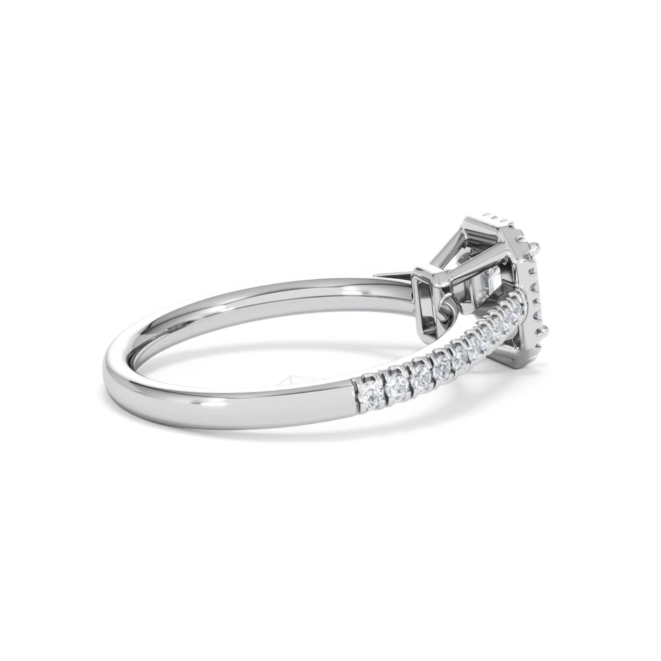 Annabelle Lab Diamond Halo Engagement Ring in Platinum 1ct F/VS1