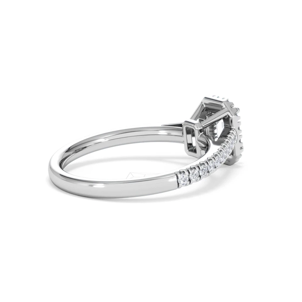 Annabelle Lab Diamond Halo Engagement Ring in Platinum 1ct F/VS1