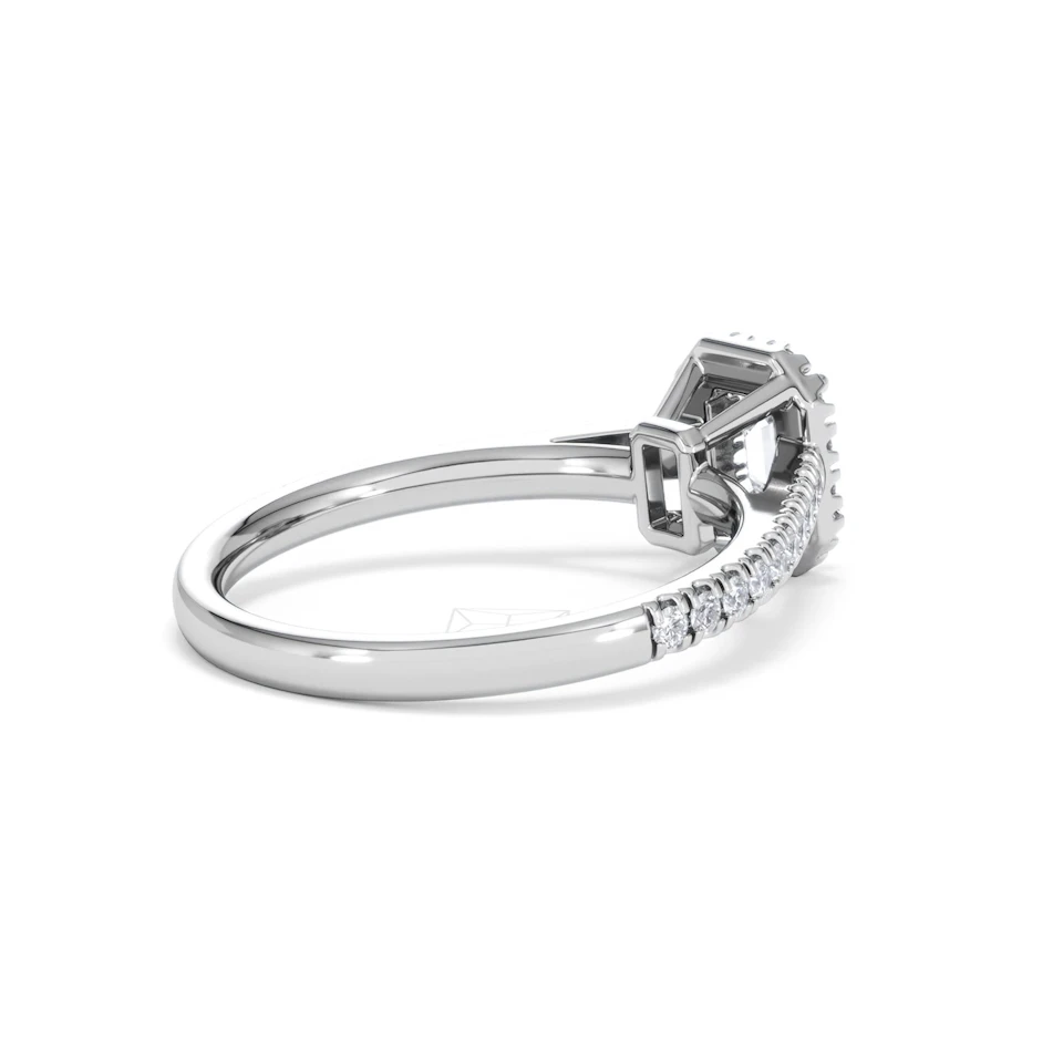 Annabelle Lab Diamond Halo Engagement Ring in Platinum 1ct F/VS1